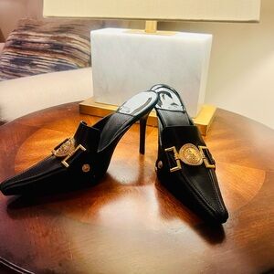 Elegant Black Stiletto Mules